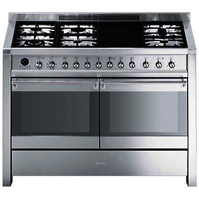 Smeg A4-8 Dual Fuel Range Cooker, Stainless Steel Smeg A4-8 Dual Fuel Range Cooker, Stainless Steel